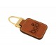 Llavero de Piel con Herraje Baño de Oro