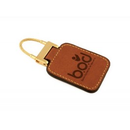 Llavero de Piel con Herraje Baño de Oro