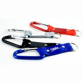 Llavero Carabiner Textil con Placa de Aluminio