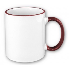 Taza con Asa y Borde de Color 11 Oz