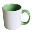 Taza de Cerámica Color Interno y Asa de Color 11 Oz
